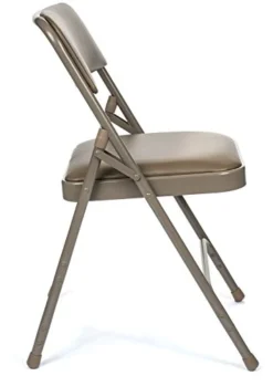 XL Series Vinyl Folding Card Table And Chair Set (5pc) - Comfortable Padded Upholstery For Easy Cleaning - Fold Away Design, Easy Storage - Premium Quality, Wheelchair Accessible (Beige) -Amazon Basics Furniture Shop 41bBiGNfReL