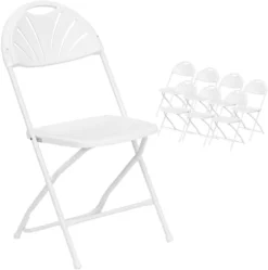 TentandTable Fan Back Heavy Duty Stackable Folding Chairs | White | 300-Pound Capacity | For Events, Banquets, Parties, And Weddings | 8 Pack -Amazon Basics Furniture Shop 41bFcaAKw3L. AC