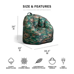 Big Joe Milano Smartmax Green Woodland Camo Beanbag Chair -Amazon Basics Furniture Shop 41bTnp4pgUL