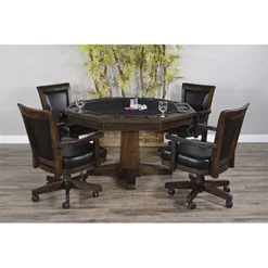 Home Square Game And Dining Table Set With Gaming Table And 4 Chairs In Tobacco -Amazon Basics Furniture Shop 41bhLhfiX5L