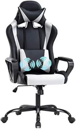 PC Gaming Chair Office Chair Racing Desk Chair With Lumbar Support Arms Headrest Massage High Back PU Leather Ergonomic Computer Chair Rolling Adjustable Swivel Chair For Women Men Adult, Camo -Amazon Basics Furniture Shop 41cCxTl68aL. AC