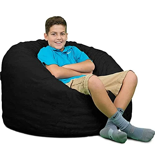 ULTIMATE SACK 3000 (3 Ft.) Bean Bag Chair Cover In Multiple Colors: Cover ONLY. (3000, Black Suede) 1 ULTIMATE SACK 3000 (3 Ft.) Bean Bag Chair Cover In Multiple Colors: Cover ONLY. (3000, Black Suede)