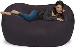 Chill Sack Bean Bag Chair: Huge 6' Memory Foam Furniture Bag And Large Lounger - Big Sofa With Soft Micro Fiber Cover - Black -Amazon Basics Furniture Shop 41cahnjjODL. AC