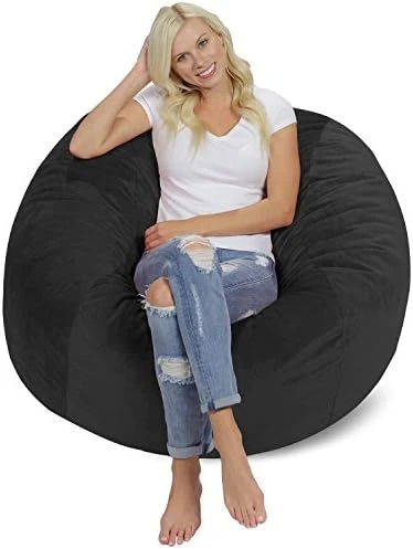 Chill Sack Bean Bag Chair: Giant 4' Memory Foam Furniture Bean Bag - Big Sofa With Soft Micro Fiber Cover - Navy 14 Chill Sack Bean Bag Chair: Giant 4' Memory Foam Furniture Bean Bag - Big Sofa With Soft Micro Fiber Cover - Navy - Image 14