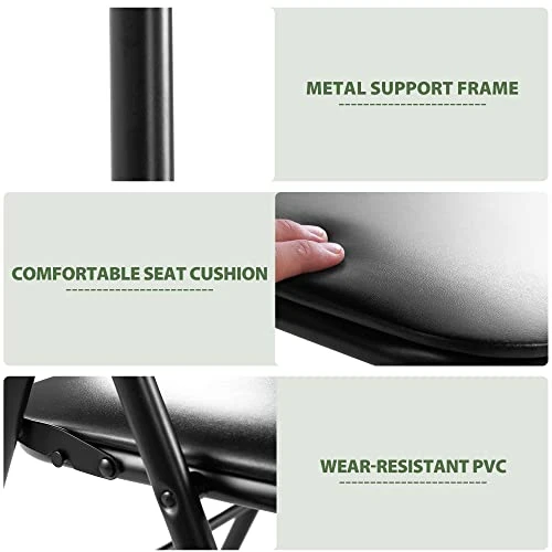 JAXPETY 10 Pack Plastic Folding Chair Foldable Chairs For Outdoor Indoor Commercial Events Wedding Party Chairs With Padded Seat, Black 3 JAXPETY 10 Pack Plastic Folding Chair Foldable Chairs For Outdoor Indoor Commercial Events Wedding Party Chairs With Padded Seat, Black - Image 3