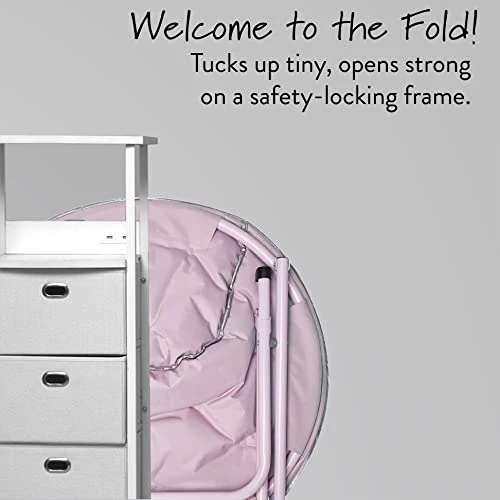 Urban Shop Faux Fur Foldable Saucer Chair, Rainbow 5 Urban Shop Faux Fur Foldable Saucer Chair, Rainbow - Image 5