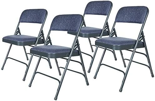 OEF Furnishings Premium Fabric Upholstered Steel Folding Chairs, 4 Pack, Grey 7 OEF Furnishings Premium Fabric Upholstered Steel Folding Chairs, 4 Pack, Grey - Image 7