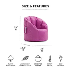 Big Joe Milano Kid's Bean Bag Chair, Pink Passion Smartmax, 2ft Small -Amazon Basics Furniture Shop 41dKUjKFfIL
