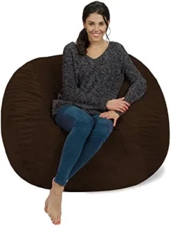 Chill Sack Bean Bag Chair: Giant 4' Memory Foam Furniture Bean Bag - Big Sofa With Soft Micro Fiber Cover - Navy 22 Chill Sack Bean Bag Chair: Giant 4' Memory Foam Furniture Bean Bag - Big Sofa With Soft Micro Fiber Cover - Navy -Amazon Basics Furniture Shop 41dQh2orgqL. AC