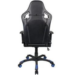 Leopard Gaming Chair, High Back PU Leather Office Chair, Adjustable Video Gaming Chairs, Swivel Racing Chair With Adjustable Armrest (Black/Blue) -Amazon Basics Furniture Shop 41dTnsowl6L