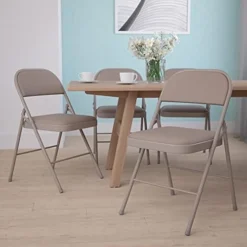 EMMA + OLIVER 4 Pack Double Braced Gray Vinyl Folding Chair -Amazon Basics Furniture Shop 41dVbe2gJrS. AC