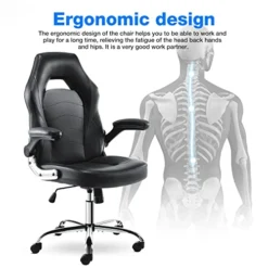 Gaming Chair - Ergonomic Office Chair Desk Chair With Flip-up Armrest And Height Adjustable Splicing PU Leather Computer Chair For Adults 17 Gaming Chair - Ergonomic Office Chair Desk Chair With Flip-up Armrest And Height Adjustable Splicing PU Leather Computer Chair For Adults -Amazon Basics Furniture Shop 41dmCfHT14L