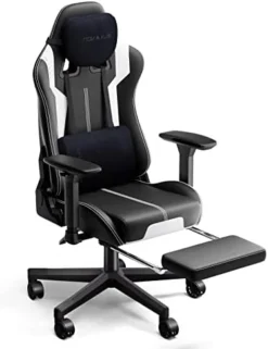 Nokaxus Gaming Chair Large Size High-back Ergonomic Racing Seat With Massager Lumbar Support And Retractible Footrest PU Leather 90-180 Degree Adjustment Of Backrest Thickening Sponges (YK-6008-BLACK) 29 Nokaxus Gaming Chair Large Size High-back Ergonomic Racing Seat With Massager Lumbar Support And Retractible Footrest PU Leather 90-180 Degree Adjustment Of Backrest Thickening Sponges (YK-6008-BLACK) -Amazon Basics Furniture Shop 41drl4FJNTL. AC