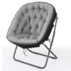Iw I WISH Saucer Chair For Adults, Oversized Saucer Chair, Folding Saucer Chair, Bedroom Papasan Chair, Comfy Moon Chair (Grey)