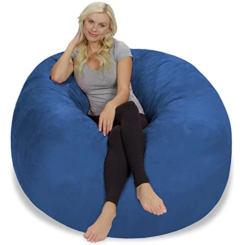 Chill Sack Bean Bag Chair: Giant 5' Memory Foam Furniture Bean Bag - Big Sofa With Soft Micro Fiber Cover - Cobalt Blue 2 Chill Sack Bean Bag Chair: Giant 5' Memory Foam Furniture Bean Bag - Big Sofa With Soft Micro Fiber Cover - Cobalt Blue - Image 2