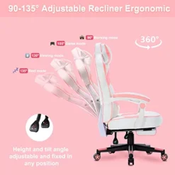 HEADMALL Pink Gaming Chair With Footrest Ergonomic Oversized Manufactured By Listed Company,Video Game Chairs With Lumbar And Head Pillow, For Adults Teens Secret Lab Pink&White 17 HEADMALL Pink Gaming Chair With Footrest Ergonomic Oversized Manufactured By Listed Company,Video Game Chairs With Lumbar And Head Pillow, For Adults Teens Secret Lab Pink&White -Amazon Basics Furniture Shop 41eGTvEDtuL