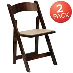 EMMA + OLIVER 2 Pack Fruitwood Wood Folding Chair With Vinyl Padded Seat -Amazon Basics Furniture Shop 41eTpvzey6L