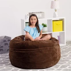 Chill Sack Bean Bag Chair With Nike Grind Foam: Giant 5' Memory Foam Furniture Bean Bag - Big Sofa With Soft Micro Fiber Cover - Brown Pebble 20 Chill Sack Bean Bag Chair With Nike Grind Foam: Giant 5' Memory Foam Furniture Bean Bag - Big Sofa With Soft Micro Fiber Cover - Brown Pebble -Amazon Basics Furniture Shop 41eaCRndYS. AC