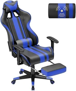 Soontrans Blue Gaming Chair With Footrest, Leather Ergonomic Gaming Chairs For Adults With Massage Lumbar Support & Headrest For Office Work, Height Adjustable Gamer Chair, Comfortable Computer Chair 16 Soontrans Blue Gaming Chair With Footrest, Leather Ergonomic Gaming Chairs For Adults With Massage Lumbar Support & Headrest For Office Work, Height Adjustable Gamer Chair, Comfortable Computer Chair -Amazon Basics Furniture Shop 41edWMAYY1L. AC
