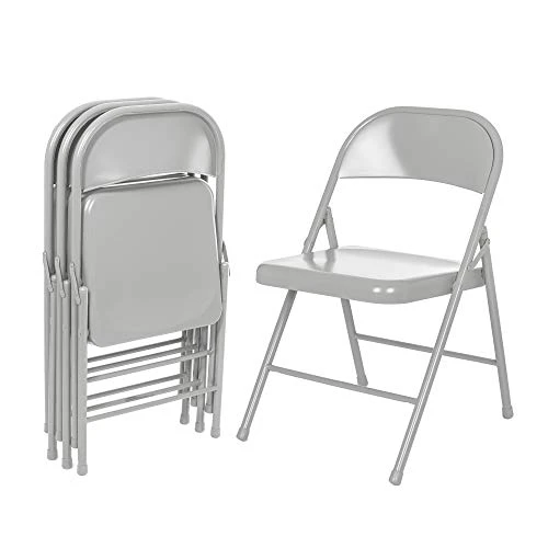 OEF Furnishings (4 Pack) Steel Folding Chairs, Grey 1 OEF Furnishings (4 Pack) Steel Folding Chairs, Grey