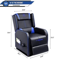 Vitesse Gaming Recliner Chair Racing Style Single Ergonomic Lounge Sofa Modern PU Leather Reclining Home Theater Seat For Living Gaming Room (Blue) -Amazon Basics Furniture Shop 41epoHZObCL
