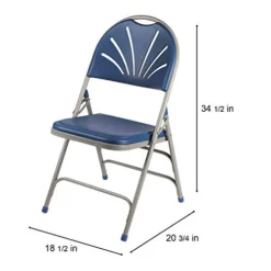 OEF Furnishings Heavy Duty Plastic Fan Back Folding Chair With Triple Brace, Blue 12 OEF Furnishings Heavy Duty Plastic Fan Back Folding Chair With Triple Brace, Blue -Amazon Basics Furniture Shop 41exm4FVqVL