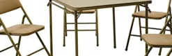 COSCO 5-Piece Folding Table And Chair Set, Tan -Amazon Basics Furniture Shop 41fmQdb6y4L