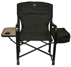 Faulkner 49580 El Capitan Folding Director Chair With Tray And Cooler Bag, Black