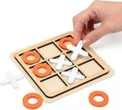 GENERIC WAVYS Tic Tac Toe Wooden Board Game Table Toy Player Room Decor Tables Family XOXO Decorative Pieces Classic Wood Game For Kids Fun Indoor Game Night Activity For Boys And Girls,Black And White -Amazon Basics Furniture Shop 41fuz17wL. AC