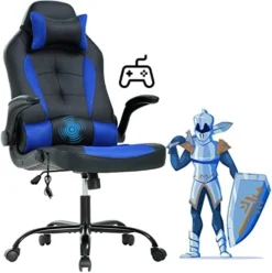 Gaming Chair Office Chair Desk Chair Massage Ergonomic High Back Computer Chair With Lumbar Support Flip-up Arms Headrest PU Leather Height Adjustable Swivel Executive Chair For Women Men Adult -Amazon Basics Furniture Shop 41fxSaD0ZPL. AC