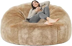 Taotique Giant Bean Bag Chair Cover(Cover Only, No Filler) Soft Faux RH Fur Sofa Bed Cover Washable Bean Bag Couch Cover For Adult And Kids With Liner -Amazon Basics Furniture Shop 41g6ywgla2L. AC 1