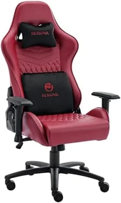Resiova Gaming Chair Computer Office Gamer Chair With Lumbar Rest And Headrest Support,350lb Weight Capacity Metal Base Racing Style Pu Leather Ergonomic Desk Pc Chair… 29 Resiova Gaming Chair Computer Office Gamer Chair With Lumbar Rest And Headrest Support,350lb Weight Capacity Metal Base Racing Style Pu Leather Ergonomic Desk Pc Chair… -Amazon Basics Furniture Shop 41g8iHNLwBL. AC
