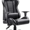 Homall Gaming Chair Computer Office High Back Leather Gamer Desk Chair Ergonomic Adjustable Swivel Racing Chair With Headrest And Lumbar Support (Black)