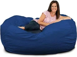 ULTIMATE SACK Lounger Bean Bag Chair: Giant Foam-Filled Furniture - Machine Washable Covers, Double Stitched Seams, Durable Inner Liner, And 100% Virgin Foam. Corner Chair. (Charcoal, Fur) -Amazon Basics Furniture Shop 41gVOg4oFpL. AC