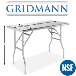 GRIDMANN Stainless Steel Folding Table 48 X 24 Inch, NSF Kitchen Prep & Work Table 9 GRIDMANN Stainless Steel Folding Table 48 X 24 Inch, NSF Kitchen Prep & Work Table -Amazon Basics Furniture Shop 41gcZyAwIOL