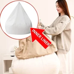 Meitaoyigou Bean Bag Liner Inner, Zipper Bag Liner Bag Lazy Bean Bag Sofas Inner Lining, Easy To Organize And Clean (No Filling) (Color : 100x120cm)