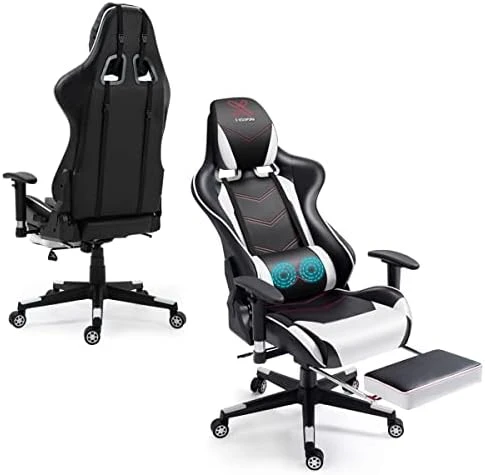WQSLHX Gaming Chair With Massage And Footrest, Swivel Reclinable Gamer Chair With Armrest, Height Adjustable Computer Chair, Racing Style Office Game Chair For Adults, Gray 7 WQSLHX Gaming Chair With Massage And Footrest, Swivel Reclinable Gamer Chair With Armrest, Height Adjustable Computer Chair, Racing Style Office Game Chair For Adults, Gray - Image 7