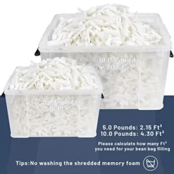 Anzhixiu Bean Bag Chair Filler Shredded Memory Foam 100% New 5 Pounds,Pillow Stuffing For Couch Pillows, Stuffed Animals, Dog Bed & Couch Cushion Filling -Amazon Basics Furniture Shop 41hWS9JUKRL