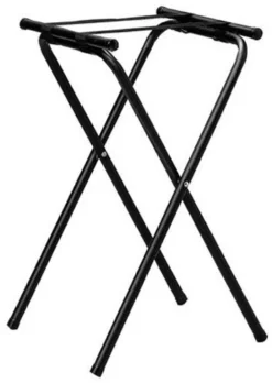American Metalcraft CTS31 Tall Deluxe Chrome Tray Stand With Nylon Straps, 31-Inch, ,Black Chrome