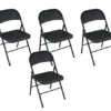 Cosco Black, Steel Folding Chair, 4 Pack