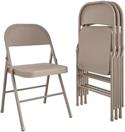 CoscoProducts COSCO All- Steel Folding Chair, 4-Pack, Antique Linen -Amazon Basics Furniture Shop 41i96lAD7GL. AC