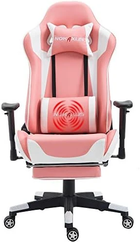 Nokaxus Gaming Chair Large Size High-back Ergonomic Racing Seat With Massager Lumbar Support And Retractible Footrest PU Leather 90-180 Degree Adjustment Of Backrest Thickening Sponges (YK-6008-BLACK) 8 Nokaxus Gaming Chair Large Size High-back Ergonomic Racing Seat With Massager Lumbar Support And Retractible Footrest PU Leather 90-180 Degree Adjustment Of Backrest Thickening Sponges (YK-6008-BLACK) - Image 8