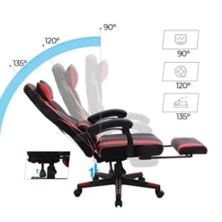 SONGMICS Racing Gaming Chair, Adjustable Ergonomic Office Chair With Footrest, Tilt Mechanism, Lumbar Support, 330 Lb Load, Black And Red UOBG073B01 -Amazon Basics Furniture Shop 41iXLfBlSBL