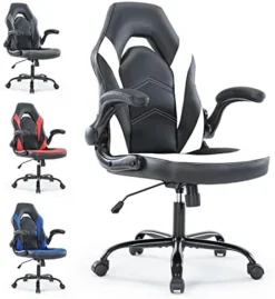 Gaming Chair - Ergonomic Office Chair Desk Chair With Flip-up Armrest And Height Adjustable Splicing PU Leather Computer Chair For Adults 18 Gaming Chair - Ergonomic Office Chair Desk Chair With Flip-up Armrest And Height Adjustable Splicing PU Leather Computer Chair For Adults -Amazon Basics Furniture Shop 41itflOtYsL. AC