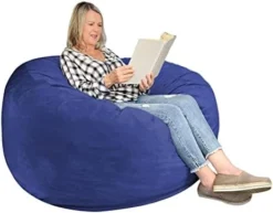 WhatsBedding 3 Ft Bean Bag Chairs For Adults With Filling, Medium Bean Bag Sofa With Memory Foam Filler, Furniture Bag With Soft Dutch Velvet Cover, Black, 3 Foot -Amazon Basics Furniture Shop 41iuA0cf2L. AC