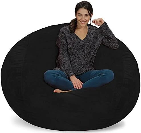 Chill Sack Bean Bag Chair With Nike Grind Foam: Giant 5' Memory Foam Furniture Bean Bag - Big Sofa With Soft Micro Fiber Cover - Brown Pebble 5 Chill Sack Bean Bag Chair With Nike Grind Foam: Giant 5' Memory Foam Furniture Bean Bag - Big Sofa With Soft Micro Fiber Cover - Brown Pebble - Image 5