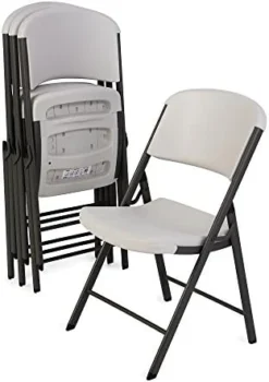 LIFETIME Commercial Grade Folding Chairs, 4 Pack,Plastic, Black/Silver -Amazon Basics Furniture Shop 41j9Jqp9sFL. AC