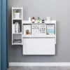 Wall-mounted Dining Table Drop-leaf Wall-mounted Floating Dining Table Solid Wood Dining Table Home Office Computer Desk Bedroom Bathroom Folding Kitchen Dining Room (size: Left) ( Size : Right )