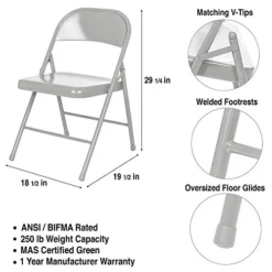 OEF Furnishings (4 Pack) Steel Folding Chairs, Grey 10 OEF Furnishings (4 Pack) Steel Folding Chairs, Grey -Amazon Basics Furniture Shop 41jW9FMKX4L