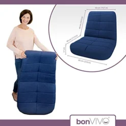 BonVIVO Easy Lounge Floor Chair W/Back Support - Adjustable, Padded Folding Seat For Gaming, Meditation, Classroom And Living Room - Gifts For Men, Women And Teens - Blue -Amazon Basics Furniture Shop 41jbA5Tr1NL